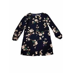 NWT Lulu's Sz S Herbaceous Babe Navy Colorful Floral Print Short Shift Dress New